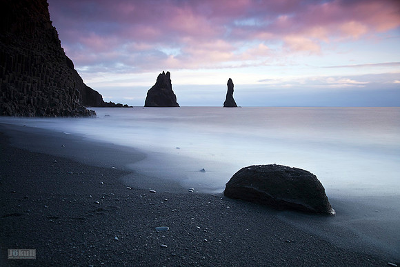 Reynisdrangar at sunset.