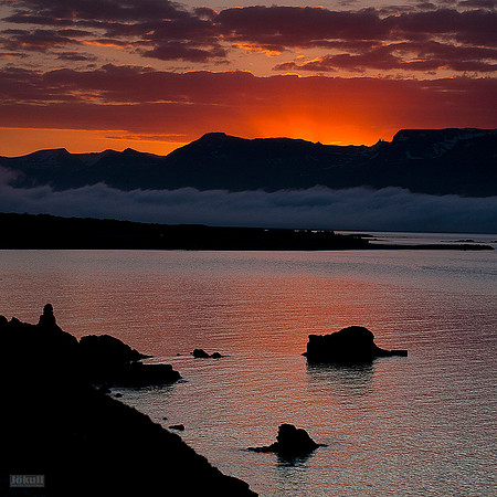 Sunset in the East Fjords.