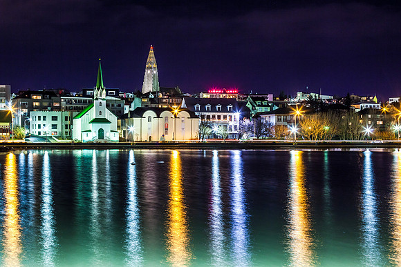 Reykjavik at night