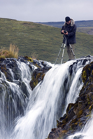 On the waterfall
