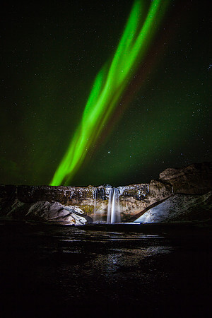 Seljalandsfoss aurora