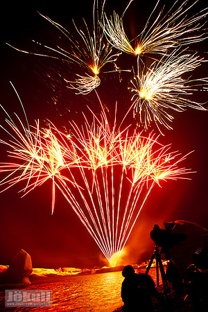 Fireworks at Jökulsárlón